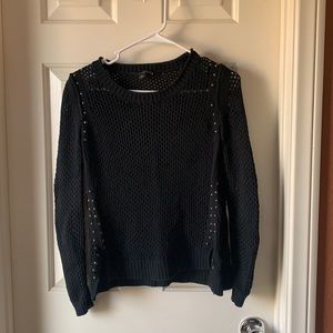 Rock & Republic Black Long Sleeve Round Neck Crochet Women’s Sweater. Size XS